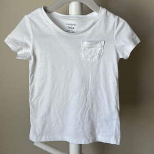 Carter’s Short Sleeve Basic White Pocket Tee 2T